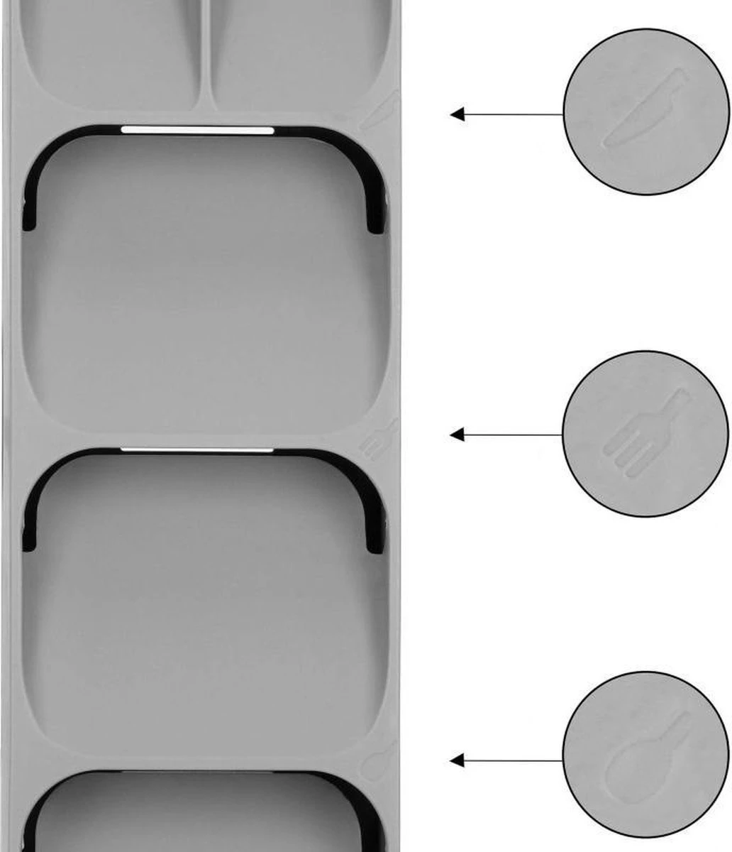 Springos Multifunctionele Bestekbak | Besteklade | Bestek Organizer | Kunststof | 39 X 11 X 5.5 CM 6 Springos Multifunctionele Bestekbak | Besteklade | Bestek Organizer | Kunststof | 39 X 11 X 5.5 CM - Afbeelding 4