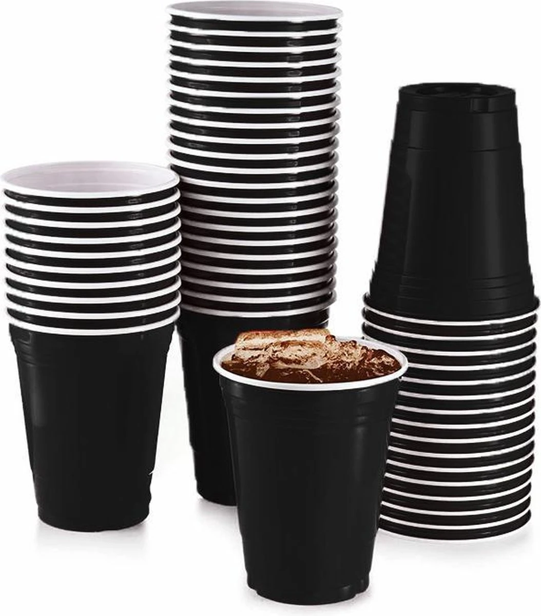 Merkloos Black Cups - 50stuk(s) - 475ml - Party Cups - Beerpong - Drankspel - Beerpong Bekers - Plastic Bekers 3 Merkloos Black Cups - 50stuk(s) - 475ml - Party Cups - Beerpong - Drankspel - Beerpong Bekers - Plastic Bekers