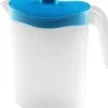Waterkan/sapkan Met Blauw Deksel 1,5 Liter 9 X 21 X 23 Cm Kunststof - Compact Formaat Schenkkan Die In De Koelkastdeur Past - Sapkannen/waterkannen/schenkkannen/limonadekannen -Bestek Verkoop 1077x1200 1