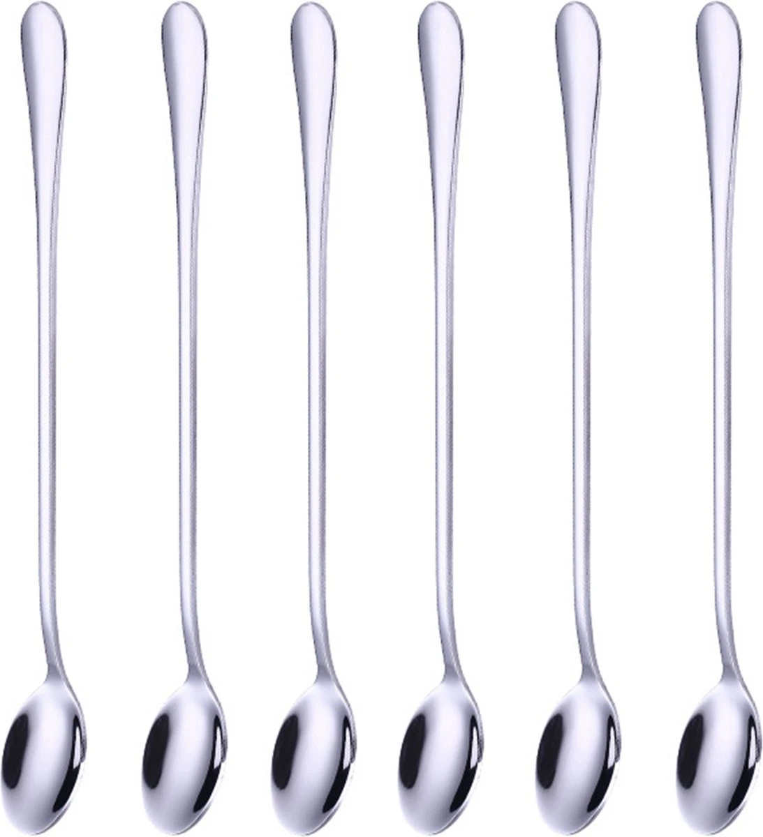 Somstyle Lange Lepels Set 19.5 CM Geschikt Voor Dessert, Latte Macchiato, Yoghurt, Cocktail Of Koffie - 6 Stuks - RVS - Zilver 3 Somstyle Lange Lepels Set 19.5 CM Geschikt Voor Dessert, Latte Macchiato, Yoghurt, Cocktail Of Koffie - 6 Stuks - RVS - Zilver
