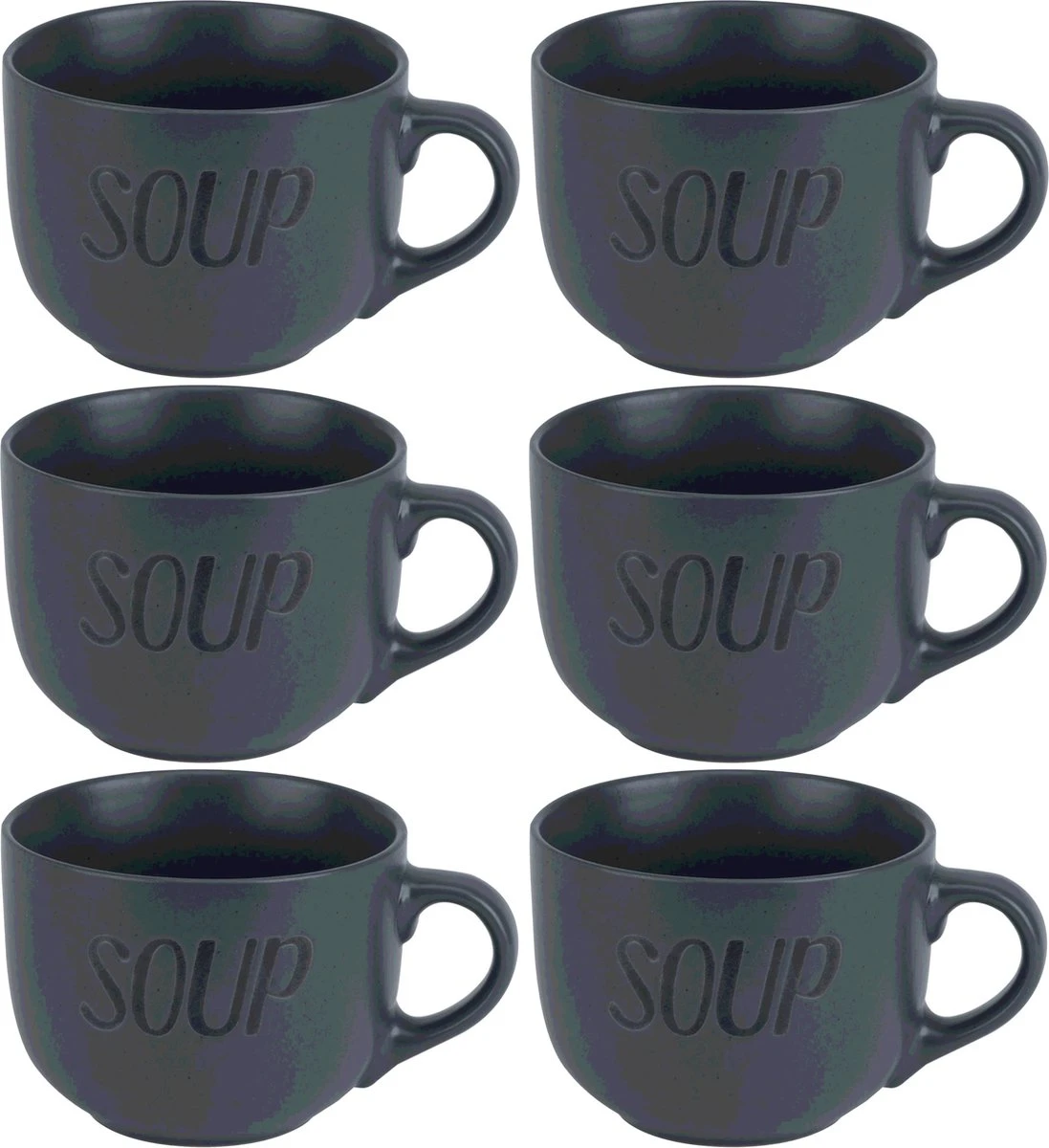 Cosy&Trendy Soepkom 'Soup' Met Een Oor - 51 Cl - Antraciet - Set-6 4 Cosy&Trendy Soepkom 'Soup' Met Een Oor - 51 Cl - Antraciet - Set-6 - Afbeelding 2