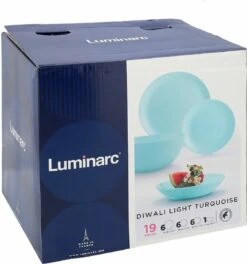 Luminarc Diwali Serviesset - 19-delig - 6 Persoons - Turquoise -Bestek Verkoop 1124x1200 1