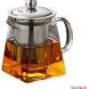 WiseGoods Premium Theekan Met Infuser - Vierkante Glazen Theepot - Hittebestendig - Losse Koffie Pot - RVS - Filter - 750 Ml