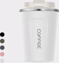 Premium RVS Koffiebeker To Go - Thermosbeker - Theebeker - 380ml - Wit