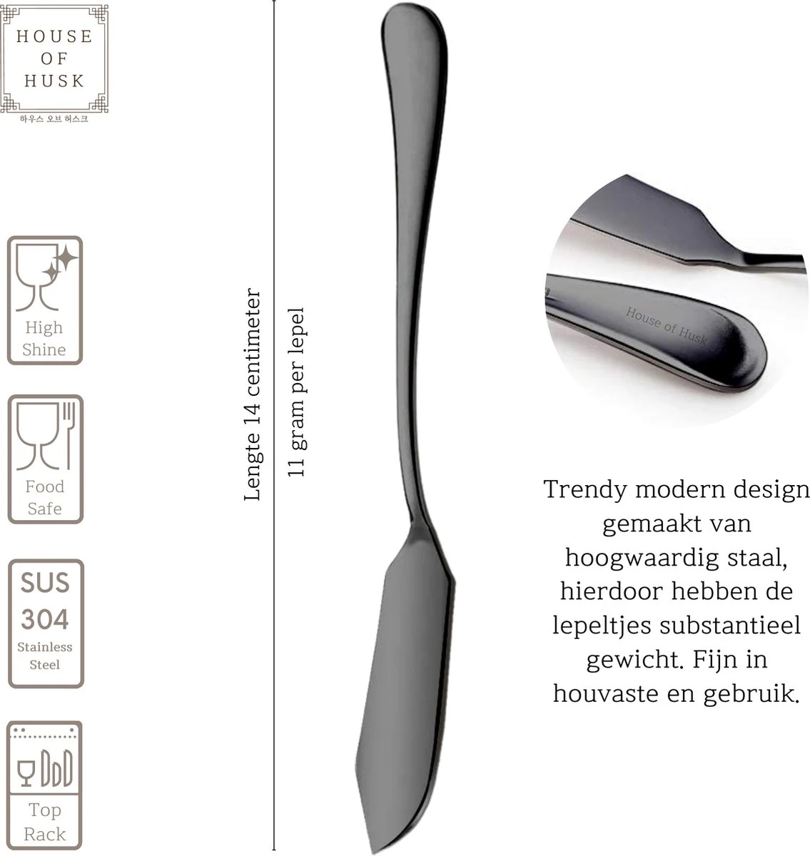 House Of Husk Botermesjes Set - Zwart - RVS - Botermes - Smeermessen - Tapas Mesjes - 6 Stuks 4 House Of Husk Botermesjes Set - Zwart - RVS - Botermes - Smeermessen - Tapas Mesjes - 6 Stuks - Afbeelding 2