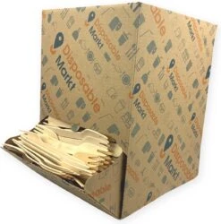 750 Stuks Houten Vork In Dispenser Box - Houten Bestek - Vorken - Bio Vorken - Hout In Dispenserdoos - Dispenser Doos Bestek - Karton Dispenser - Papier Dispenser Box Met Bestek - Cutlery - Biologisch Afbreekbaar - Milieuvriendelijk - FSC - Wegwerp -Bestek Verkoop 1185x1200 6