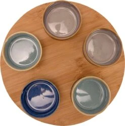 Cosy & Trendy Serveerplank Bamboe Dia 25 Cm Met 5x Luxe Hapjes/saus/tapas Schaaltjes -Bestek Verkoop 1191x1200 4