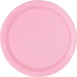 Merkloos Kartonnen Bordjes Roze 18 Cm 40 Stuks - Wegwerp Borden - Feest/verjaardag/BBQ Borden / Gebak Bordjes Maat - Feestjes - Babyshower