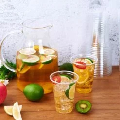 Bio Plastic Bekers - 140 Stuk(s) - 250 Ml - Transparant - Cups - Plastic Glazen - Kerst Servies -Bestek Verkoop 1198x1200 5