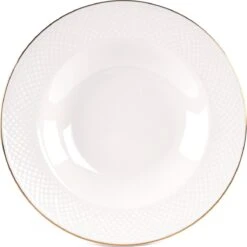LeRijn® Serviesset Deventer 6 Persoons - 18 Delig - Licht Crème Wit Met Gouden Rand En Motief - Dinerborden - Soepborden - Dessertborden - Borden Servies - Bordenset -Bestek Verkoop 1198x1200 6