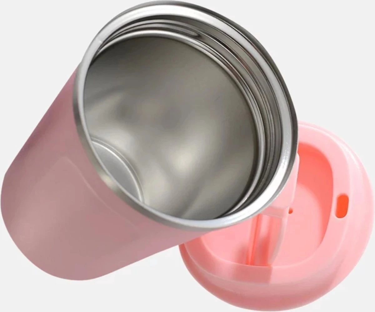 Thermosbeker - Koffiebeker To Go - Travel Mug - Dubbelwandig, RVS & Lekvrij - Thermosbeker Koffie - 380 ML – Roze 4 Thermosbeker - Koffiebeker To Go - Travel Mug - Dubbelwandig, RVS & Lekvrij - Thermosbeker Koffie - 380 ML – Roze - Afbeelding 2