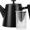 Castagnola Theepot Met Filter – Theekan – Theepot Dubbelwandig – Theepot Roestvrijstaal – Hoogwaardig RVS – 1 Liter – 5 Kopjes Thee – Zwart -Bestek Verkoop 1200x1007 2
