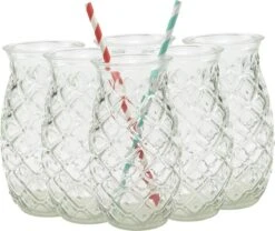 Merkloos Beker - Glas Ananas - 6 Stuks - Zomer - Cocktail -400ml -Bestek Verkoop 1200x1009 1
