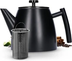 Vaja® Camille Theepot Zwart Met Filter - 1 Liter - RVS - Dubbelwanding 23 Vaja® Camille Theepot Zwart Met Filter - 1 Liter - RVS - Dubbelwanding -Bestek Verkoop 1200x1022 1