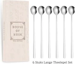 House Of Husk Latte Macchiato Lepels Set - Lange Theelepels - Koffielepels - Longdrinklepels - Sorbetlepels - Barlepel - RVS - 6 Stuks - 20CM - Zilver 17 House Of Husk Latte Macchiato Lepels Set - Lange Theelepels - Koffielepels - Longdrinklepels - Sorbetlepels - Barlepel - RVS - 6 Stuks - 20CM - Zilver -Bestek Verkoop 1200x1030 5