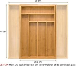 Budu Uitschuifbare Bamboe Bestekbak #45 (45 Cm Diep) - Bestekcassette Hout - Besteklade - 45 X 30,6 - 50 Cm - 6/8 Vakken -Bestek Verkoop 1200x1041 1