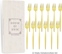 House Of Husk® Gouden Gebaksvorkjes - Dessertvorken - Taartvorkjes - Cocktailvorken - Klein Vorkjes - 12 Stuks - RVS - 14cm -Bestek Verkoop 1200x1049 3