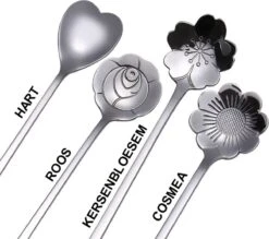 Fako Bijoux® - 8 Lange Lepels Bloem Motief - Latte Macchiato - Longdrink - Cocktail - Dessert - IJs - Koffie - Zilver - 8 Stuks - Bewaarzakje -Bestek Verkoop 1200x1063 4