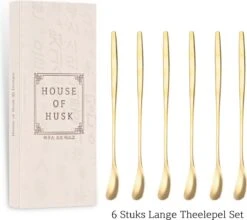 House Of Husk Latte Macchiato Lepels Set - Lange Theelepels - Koffielepels - Longdrinklepels - Barlepel - RVS - 6 Stuks - 17CM - Goud 12 House Of Husk Latte Macchiato Lepels Set - Lange Theelepels - Koffielepels - Longdrinklepels - Barlepel - RVS - 6 Stuks - 17CM - Goud -Bestek Verkoop 1200x1068 2