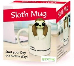 Decodyne Luiaard Luie Grappige Koffiemok, Grappige Cadeaus Voor Vrouwen En Mannen 35 Cl -Bestek Verkoop 1200x1072