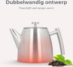 Vaja® Theepot Camille Met Filter - Zilver - 1.0L - RVS Dubbelwandig - Theekan 14 Vaja® Theepot Camille Met Filter - Zilver - 1.0L - RVS Dubbelwandig - Theekan -Bestek Verkoop 1200x1099 4