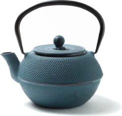 Tealøv THEE SET 1,1 LITER GIETIJZER | COMPLETE SET IN GESCHENKDOOS | Gietijzeren Theepot Met Roestvrijstalen Zeef, Gietijzeren Theekopjes En Onderzetter | In Authentiek Japanse Stijl | Arare Blauw -Bestek Verkoop 1200x1135 2