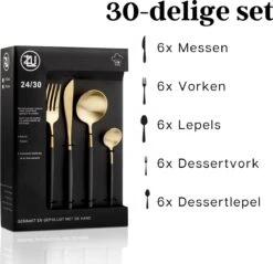 LuZana - Bestek Set Goud - 30-delig - Bestekset 6 Persoons - Goud/zwart - Bestek - Borden - Bestekset Zwart 15 LuZana - Bestek Set Goud - 30-delig - Bestekset 6 Persoons - Goud/zwart - Bestek - Borden - Bestekset Zwart -Bestek Verkoop 1200x1161 9