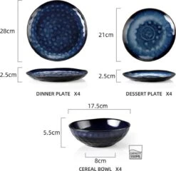 Serviesset 8 Personen - 24 Delig - Handgemaakt - Blauw -Bestek Verkoop 1200x1165 1