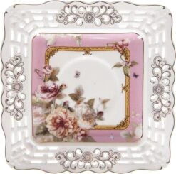 Clayre & Eef Kop En Schotel 200 Ml Roze Wit Porselein Rond Bloemen Servies Cadeau Voor Haar Cappuccino -Bestek Verkoop 1200x1188 1