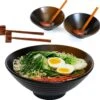 Greenwill Noodle Kom Set – Luxe Japans Servies Voor 2 Personen – Duurzame Keramieke Soepkommen – Inclusief Chopsticks Eetlepels En Houders -Bestek Verkoop 1200x1188