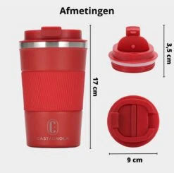 Castagnola Design RVS Koffiebeker To Go - Rood - 380ml - Thermosbeker - Theebeker -Bestek Verkoop 1200x1191 2