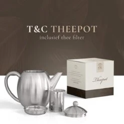 T&C Theepot Met Filter En Dubbelwandig - 1,2L - Matte Grijs -Bestek Verkoop 1200x1197 8