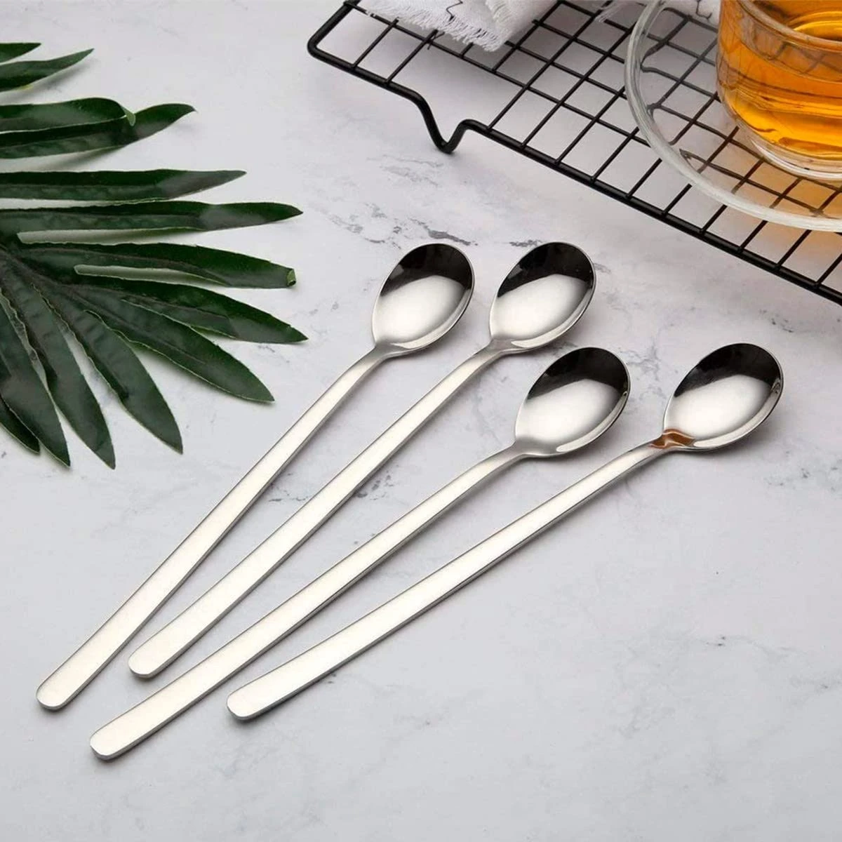 House Of Husk Latte Macchiato Lepels Set - Lange Theelepels - Koffielepels - Longdrinklepels - Sorbetlepels - Barlepel - RVS - 6 Stuks - 20CM - Zilver 11 House Of Husk Latte Macchiato Lepels Set - Lange Theelepels - Koffielepels - Longdrinklepels - Sorbetlepels - Barlepel - RVS - 6 Stuks - 20CM - Zilver - Afbeelding 9