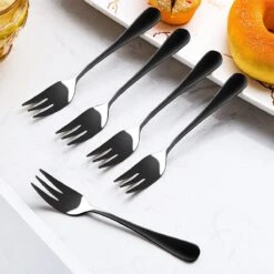 House Of Husk® Gebaksvorkjes - Dessertvorken - Taartvorkjes - Cocktailvorken - Klein Vorkjes - 12 Stuks - RVS - Zwart -Bestek Verkoop 1200x1200 1141