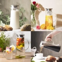 MÊZON® Schenkkan - Glazen Waterkan - Waterkaraf Voor Fruitwater - Multifunctionele Decanteer Karaf - Kan Met Deksel - 1.5L Capaciteit 15 MÊZON® Schenkkan - Glazen Waterkan - Waterkaraf Voor Fruitwater - Multifunctionele Decanteer Karaf - Kan Met Deksel - 1.5L Capaciteit -Bestek Verkoop 1200x1200 160