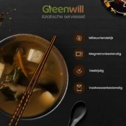 Greenwill Noodle Kom Set – Luxe Japans Servies Voor 2 Personen – Duurzame Keramieke Soepkommen – Inclusief Chopsticks Eetlepels En Houders -Bestek Verkoop 1200x1200 175