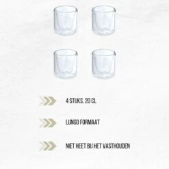 Orange85 Dubbelwandige Koffieglazen - 200 Ml - 4 Stuks - Koffie - Thee - Glas 8 Orange85 Dubbelwandige Koffieglazen - 200 Ml - 4 Stuks - Koffie - Thee - Glas -Bestek Verkoop 1200x1200 253