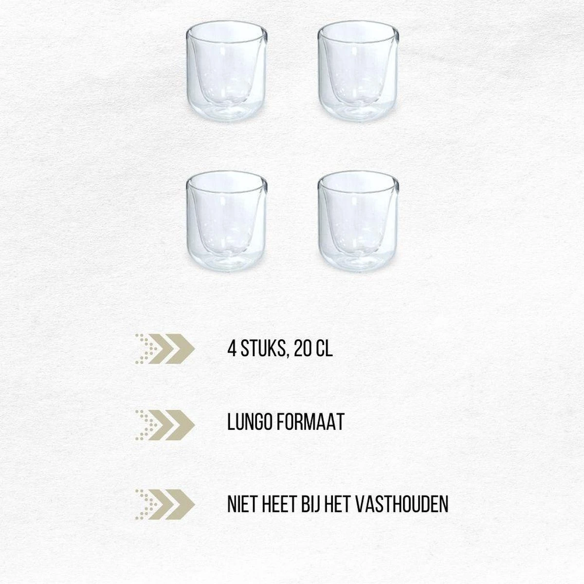 Orange85 Dubbelwandige Koffieglazen - 200 Ml - 4 Stuks - Koffie - Thee - Glas 5 Orange85 Dubbelwandige Koffieglazen - 200 Ml - 4 Stuks - Koffie - Thee - Glas - Afbeelding 3