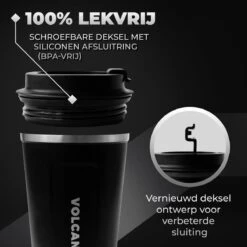 Volcan RVS Koffiebeker To Go - Thermosbeker - Theebeker - Coffee - Zwart -Bestek Verkoop 1200x1200 266