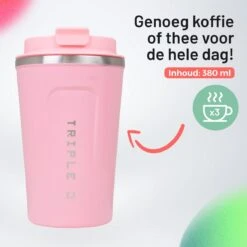 Triple J® Koffiebeker To Go - Thermosbeker - BPA & Lekvrij - 380ml - Roze 12 Triple J® Koffiebeker To Go - Thermosbeker - BPA & Lekvrij - 380ml - Roze -Bestek Verkoop 1200x1200 285