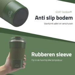 GOAT Outdoor RVS Koffiebeker To Go - Thermosbeker - Theebeker - Reisbeker - Lekvrij - 380ml - Groen -Bestek Verkoop 1200x1200 320