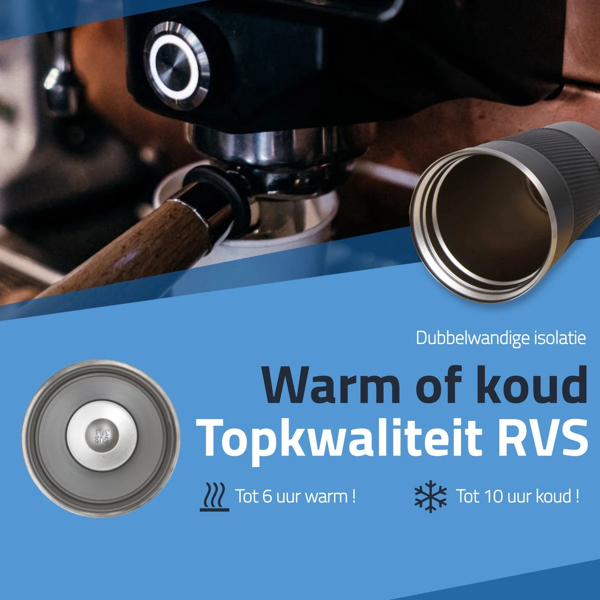 GOAT Outdoor RVS Koffiebeker To Go - Thermosbeker - Theebeker - Reisbeker - Lekvrij - 380ml - Zwart 7 GOAT Outdoor RVS Koffiebeker To Go - Thermosbeker - Theebeker - Reisbeker - Lekvrij - 380ml - Zwart - Afbeelding 5