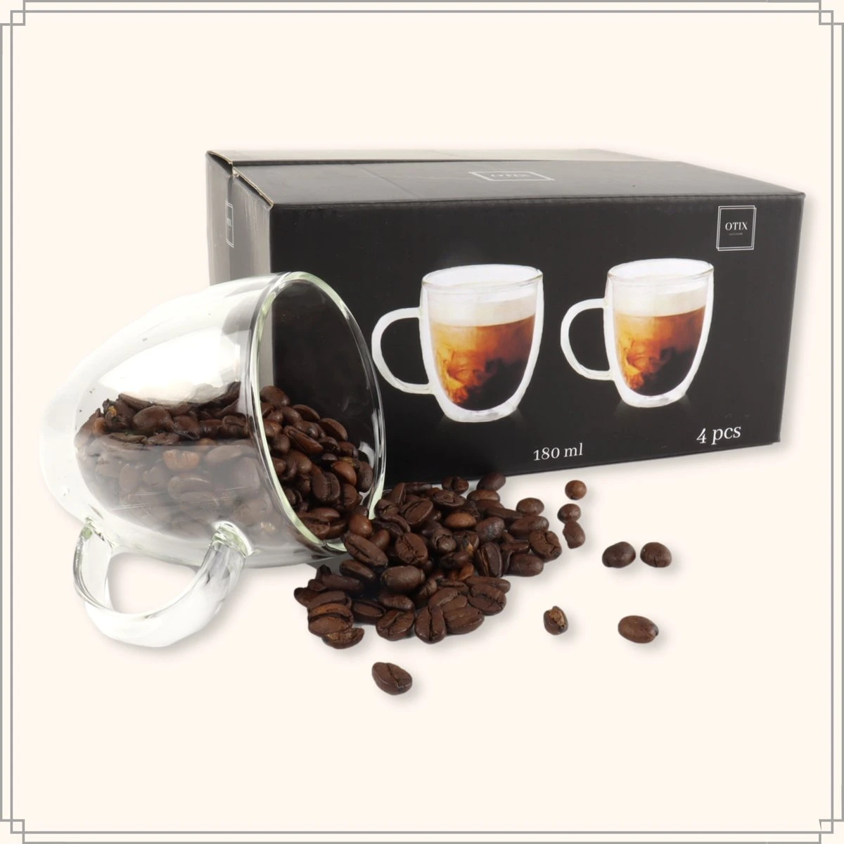 OTIX Dubbelwandige Koffieglazen - Koffiekopjes - 180 Ml - Set Van 4 - Transparant - Latte Macchiato Glazen 10 OTIX Dubbelwandige Koffieglazen - Koffiekopjes - 180 Ml - Set Van 4 - Transparant - Latte Macchiato Glazen - Afbeelding 8