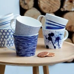Royal Doulton Pacific - 6x Mok / Beker - Porselein - Wit / Blauw - 450 Ml - Set Van 6 Mokken -Bestek Verkoop 1200x1200 409