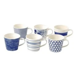 Royal Doulton Pacific - 6x Mok / Beker - Porselein - Wit / Blauw - 450 Ml - Set Van 6 Mokken -Bestek Verkoop 1200x1200 410