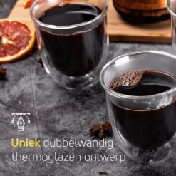 Dubbelwandige ESPRESSO Glazen Van Borosilicaat - Warme En Koude Dranken Kopjes - 70 ML - Set Van 4 -Bestek Verkoop 1200x1200 420