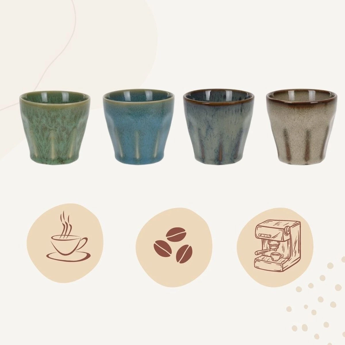 Orange85 Espresso Kopjes - Set Van 4 - Porselein - Hittebestendig - 90 Ml - Rond - Espresso - Mokken - Glazen - Koffiekopjes 7 Orange85 Espresso Kopjes - Set Van 4 - Porselein - Hittebestendig - 90 Ml - Rond - Espresso - Mokken - Glazen - Koffiekopjes - Afbeelding 5