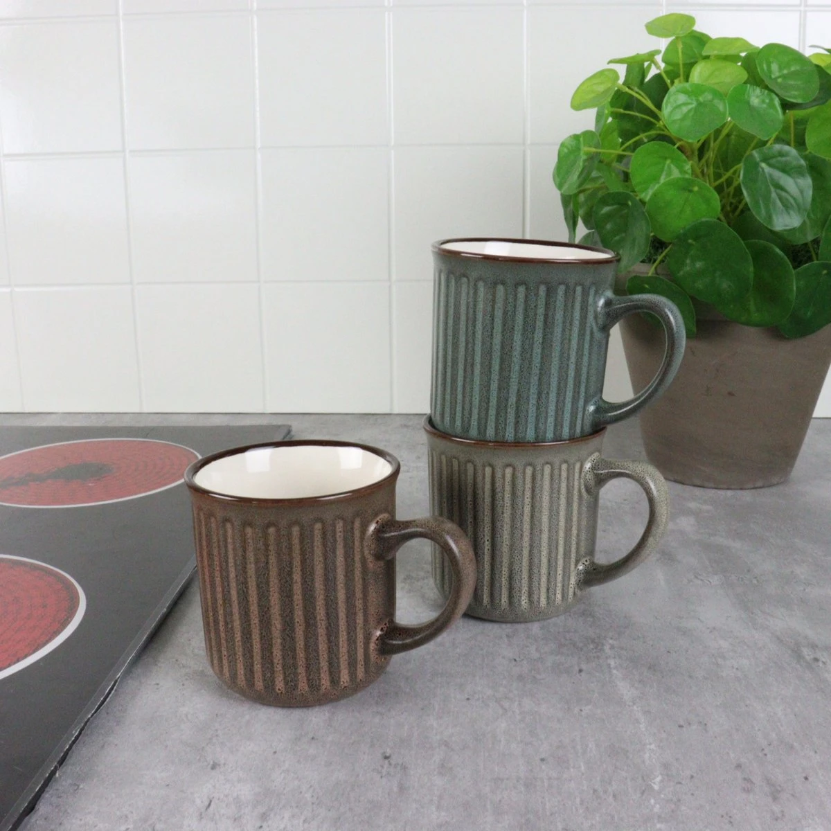 OTIX Koffiekopjes - Met Oor - Set Van 4 - Aardewerk - 200 Ml 5 OTIX Koffiekopjes - Met Oor - Set Van 4 - Aardewerk - 200 Ml - Afbeelding 3