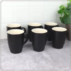 OTIX Koffiekopjes - Met Oor - Set Van 6 - Theekoppen - 340ml - Zwart - Keramiek -Bestek Verkoop 1200x1200 447