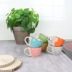 Orange85 Espresso Kopjes - Koffie - Set Van 6 - Meerdere Kleuren - 100 Ml - Aardewerk - Glazen - Met Oor - Koffiekopjes -Bestek Verkoop 1200x1200 450